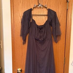 Elegant Shimmering Dark Grey Evening Dress